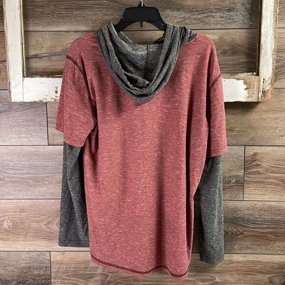 RAW YARN INDUSTRIES Mens Long Sleeve Soft Polyester Pullover Hoodie Shirt Size L - Picture 6 of 12